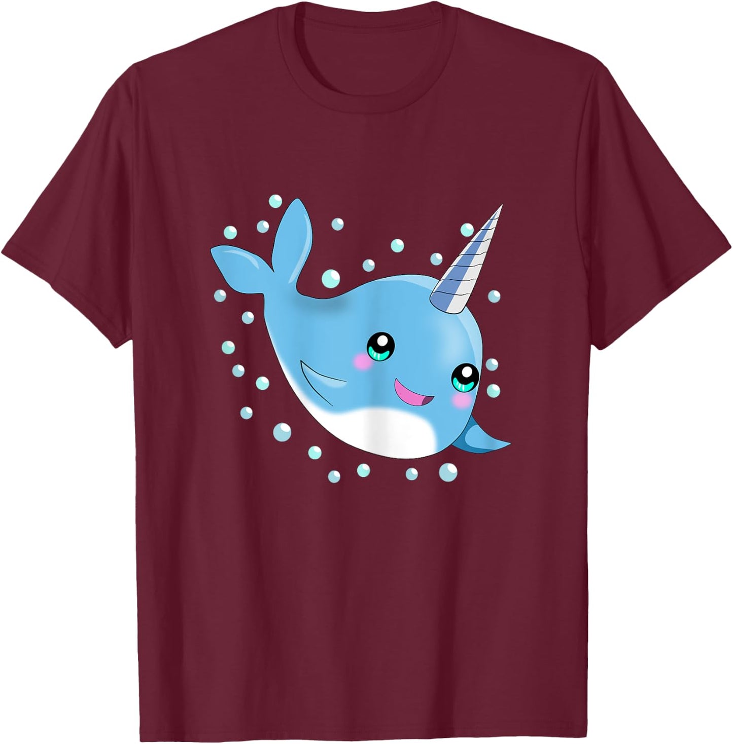 Sea Animal Lover Gift Kids Boys Girls Cute Baby Narwhal T-Shirt - T-Shirt | Maroon