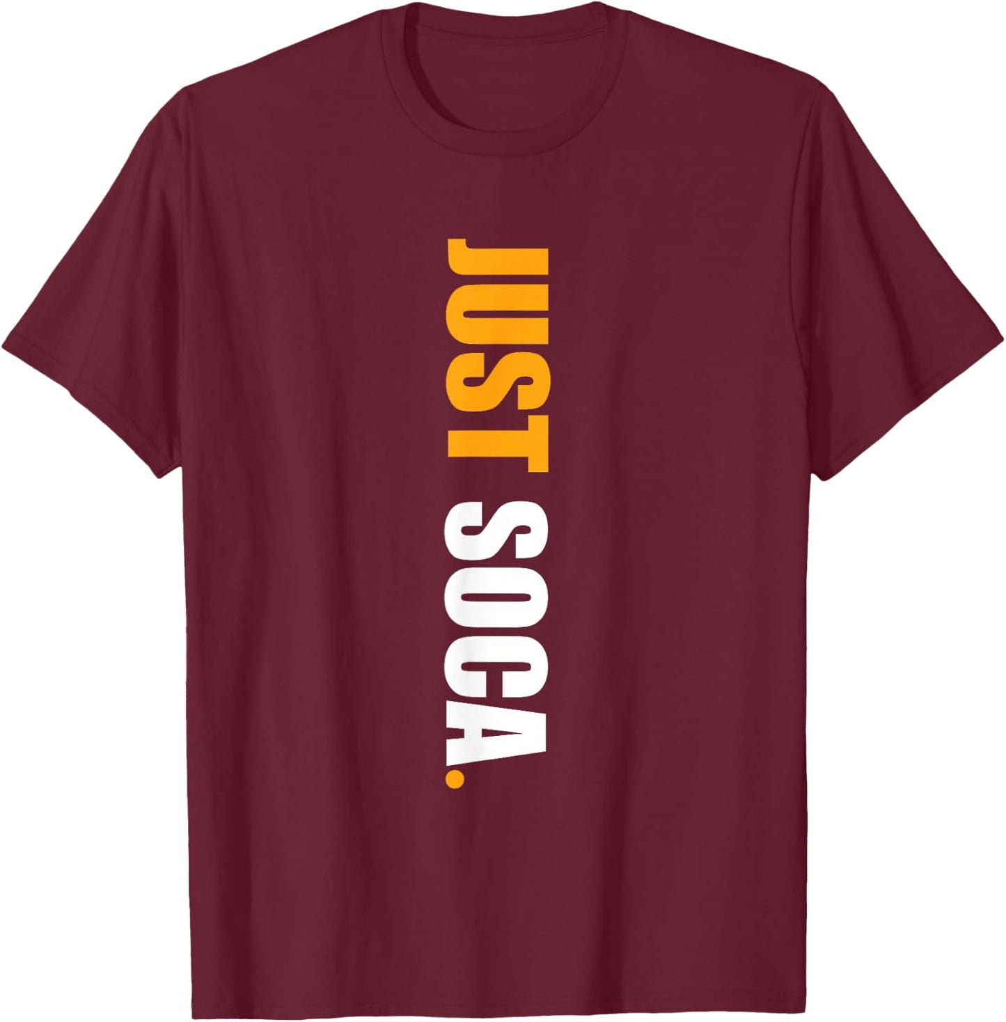 Just Soca - Vertical Solid Print T-Shirt - T-Shirt | Maroon