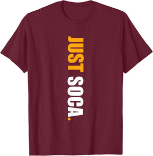Just Soca - Vertical Solid Print T-Shirt - T-Shirt | Maroon