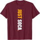 Just Soca - Vertical Solid Print T-Shirt - T-Shirt | Maroon