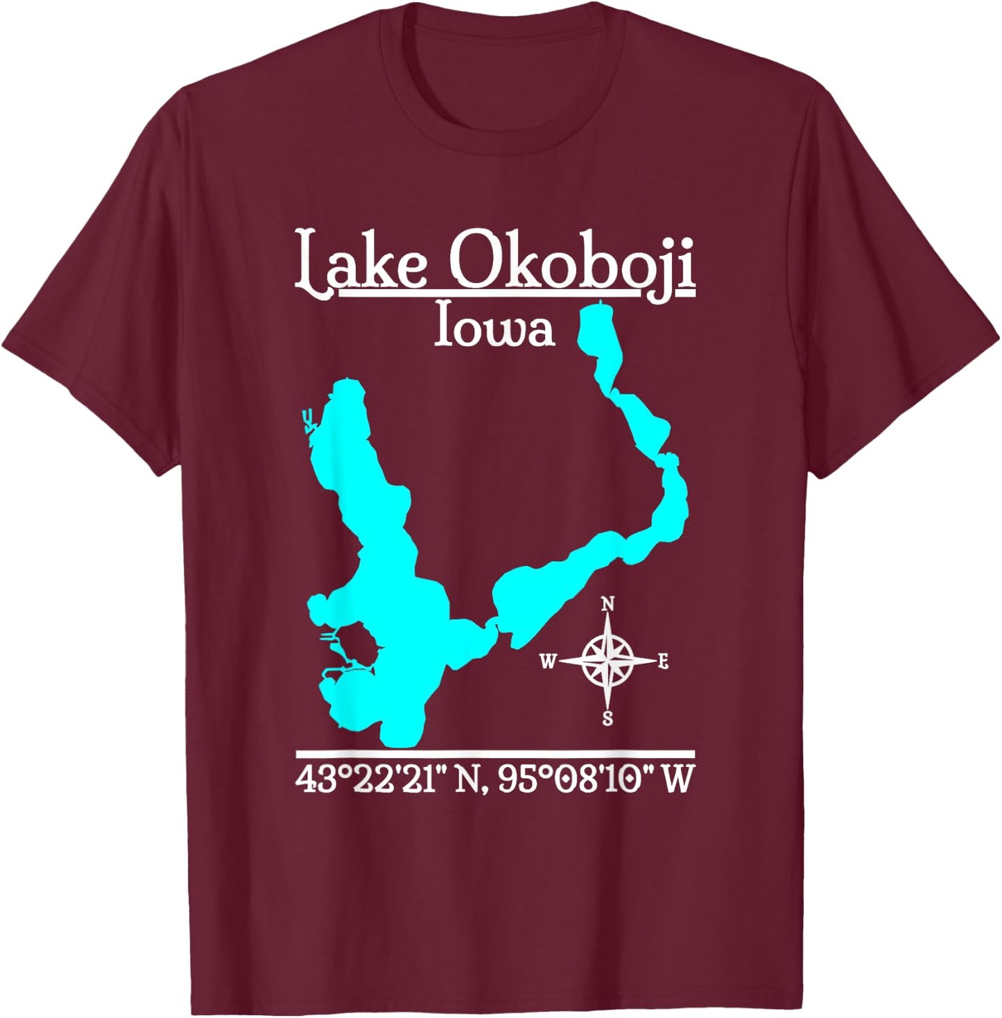 Lake Okoboji - Iowa T-Shirt - T-Shirt | Maroon