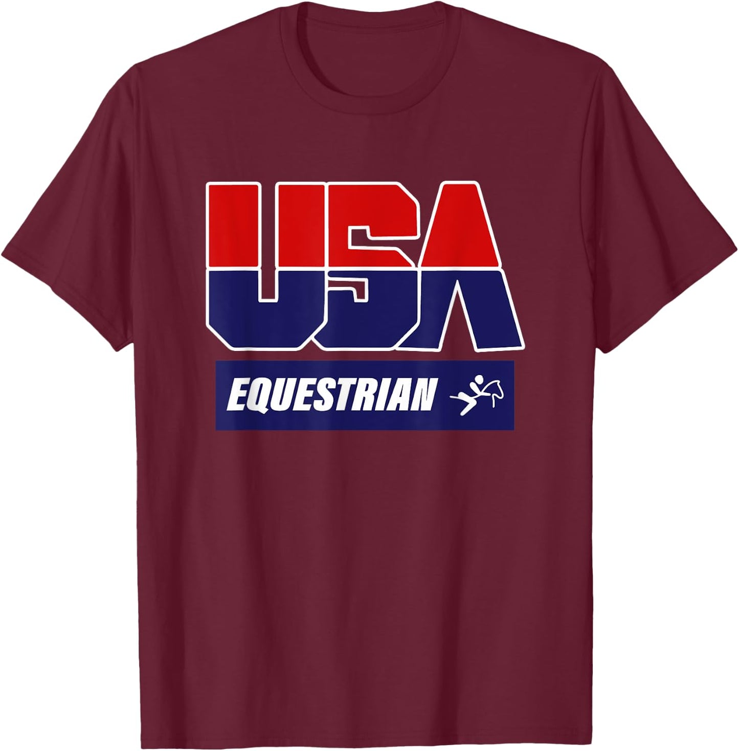 Equestrian Sports, Love of Horses, 2021 USA Team T-Shirt - T-Shirt | Maroon