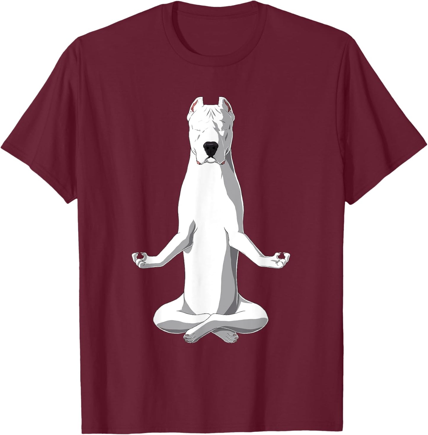 Yoga Dog Dogo Argentino Women T-Shirt - T-Shirt | Maroon