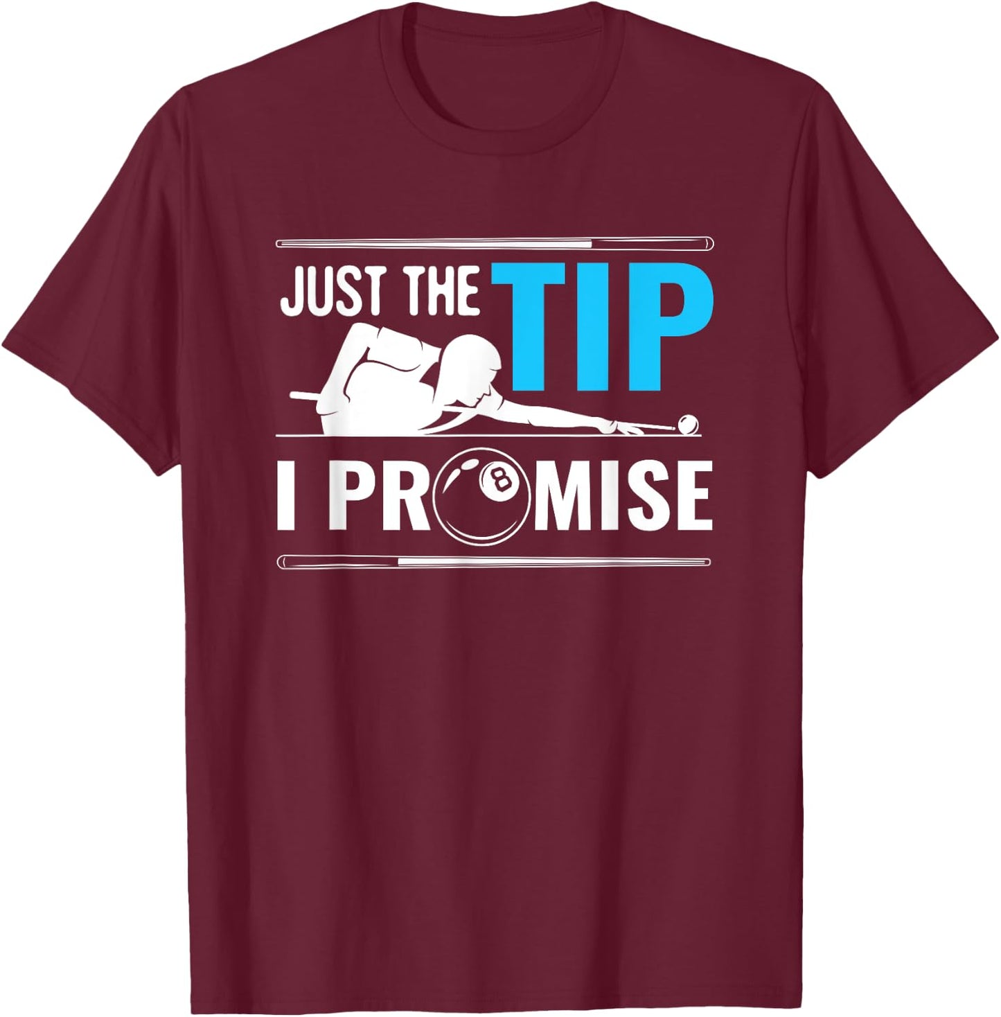 Billiards Cue Sport Game Pool Balls Billiard Player Gift T-Shirt - T-Shirt | Maroon