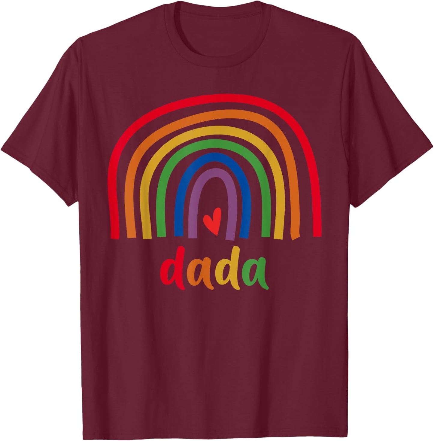 Dada Rainbow Gifts Men Family Matching Birthday T-Shirt - T-Shirt | Maroon