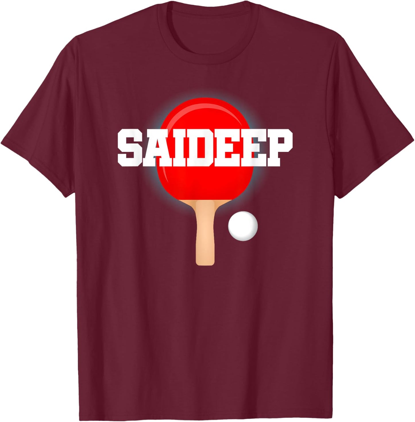 Saideep Name Boys Table Tennis Ping Pong Game Racket Sports T-Shirt - T-Shirt | Maroon
