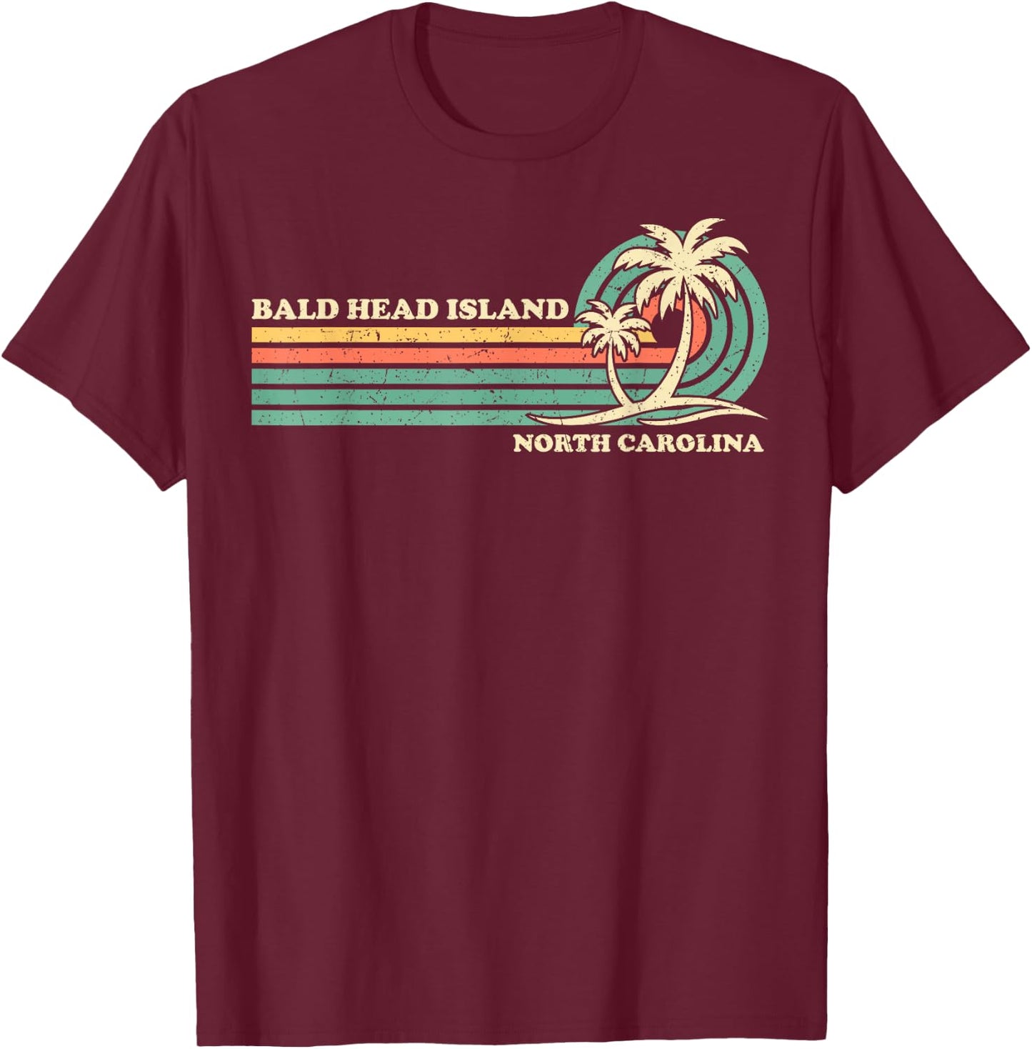 Summer Vacation Vintage Retro Carolina Bald Head Island Men Women Kids T-Shirt - T-Shirt | Maroon
