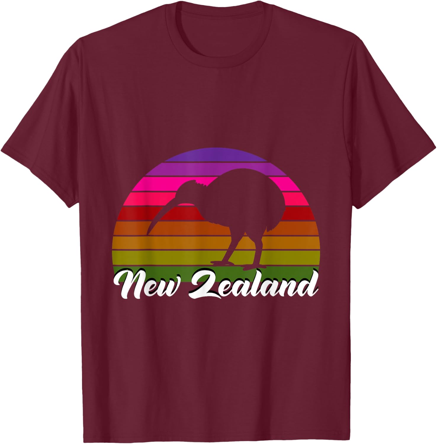 Auckland Kiwi New Zealander Backpacker Gift New Zealand T-Shirt - T-Shirt | Maroon