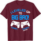 I Leveled up to Big Bro - Video Gamer New Brother Gaming T-Shirt - T-Shirt | Maroon