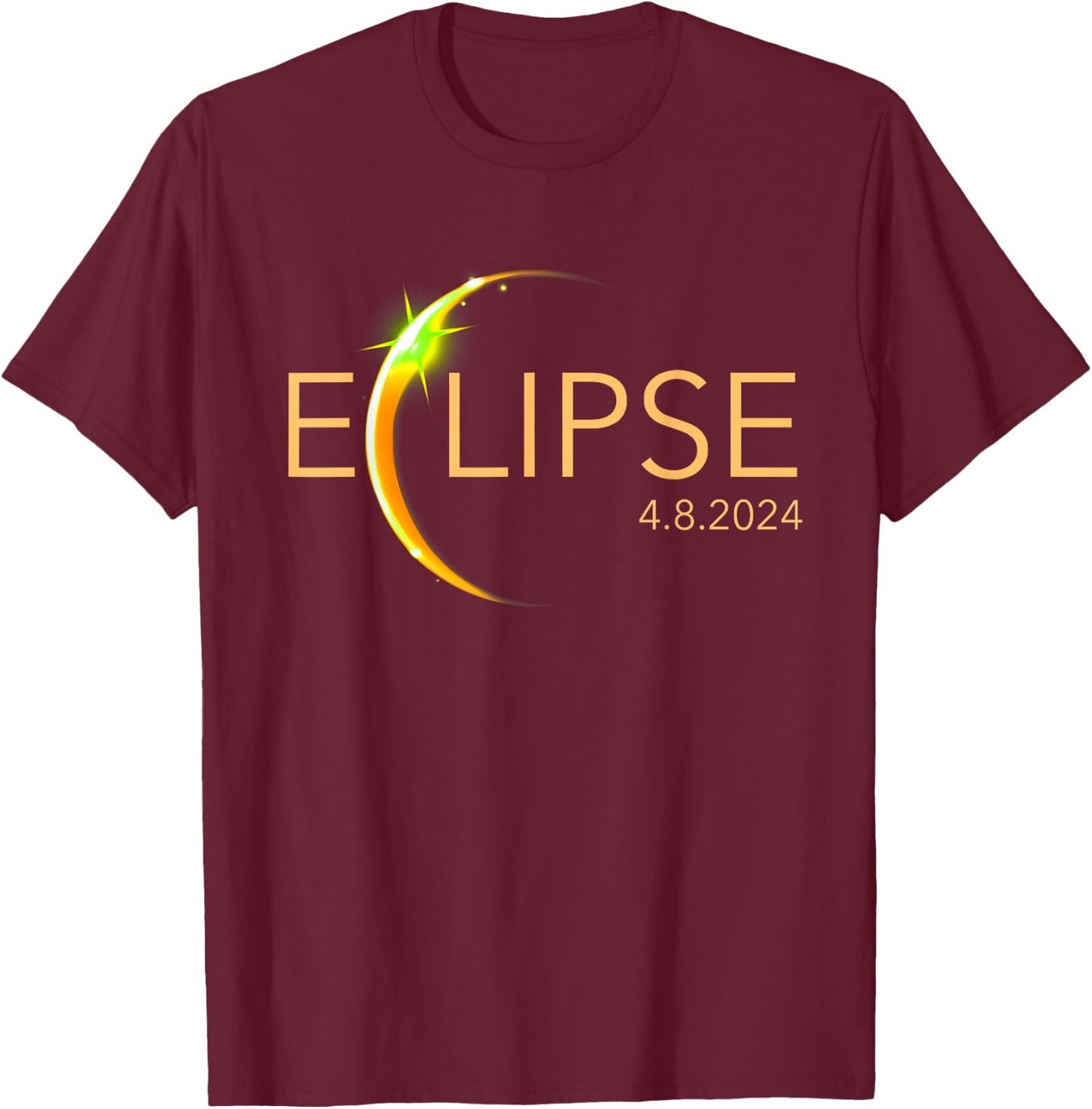 Total Solar 2024 Eclipse T-Shirt - T-Shirt | Maroon