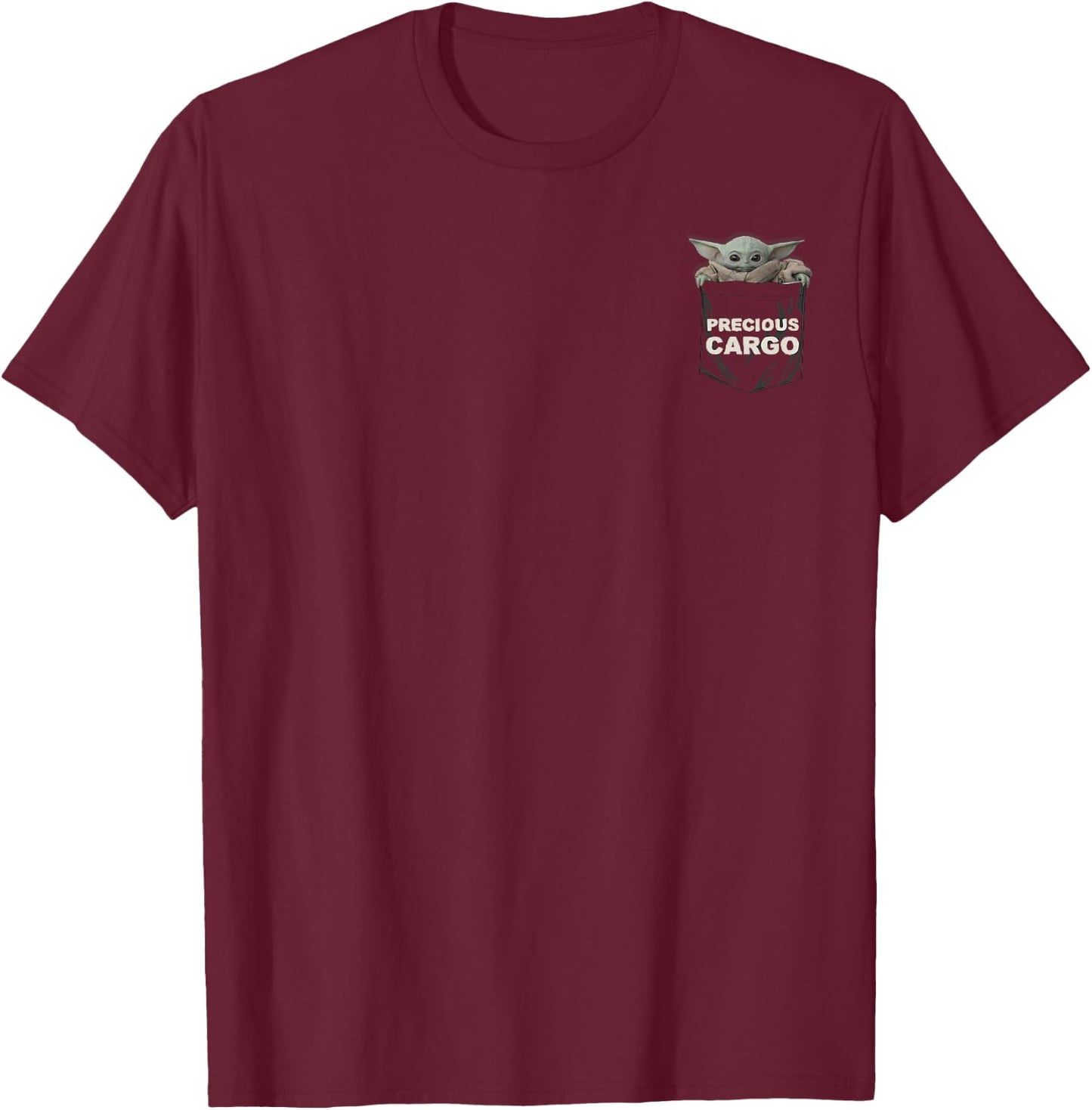 Star Wars The Mandalorian The Child Precious Cargo Pocket T-Shirt - T-Shirt | Maroon