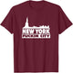 New York Fuckin City Skyline T-Shirt - T-Shirt | Maroon