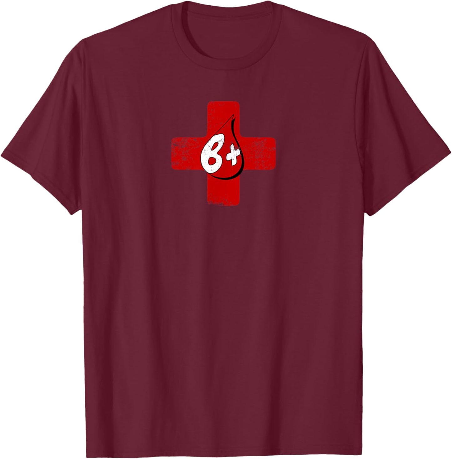 My Blood Type Is B positive B + Blood Type Medical Symbol T-Shirt - T-Shirt | Maroon