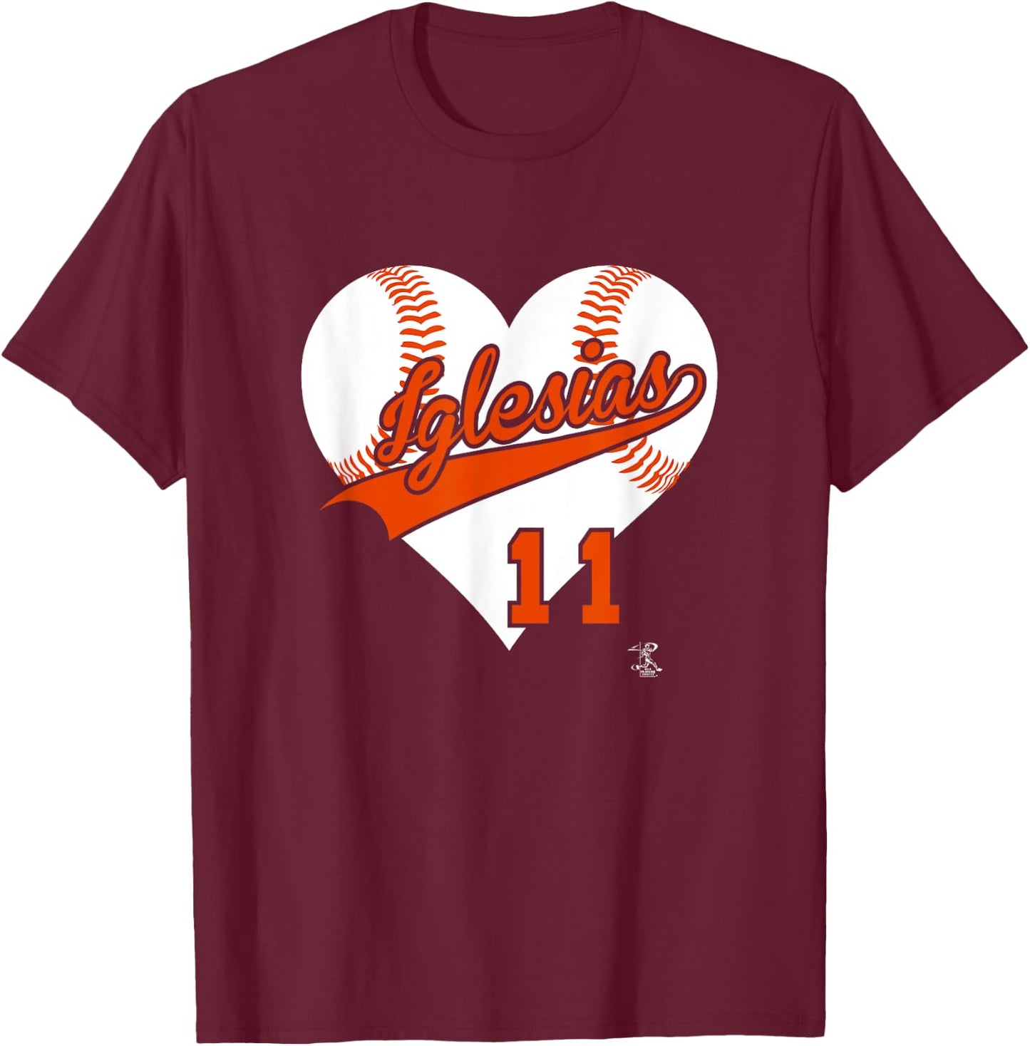 Jose Iglesias Baseball Heart Gameday T-Shirt - T-Shirt | Maroon