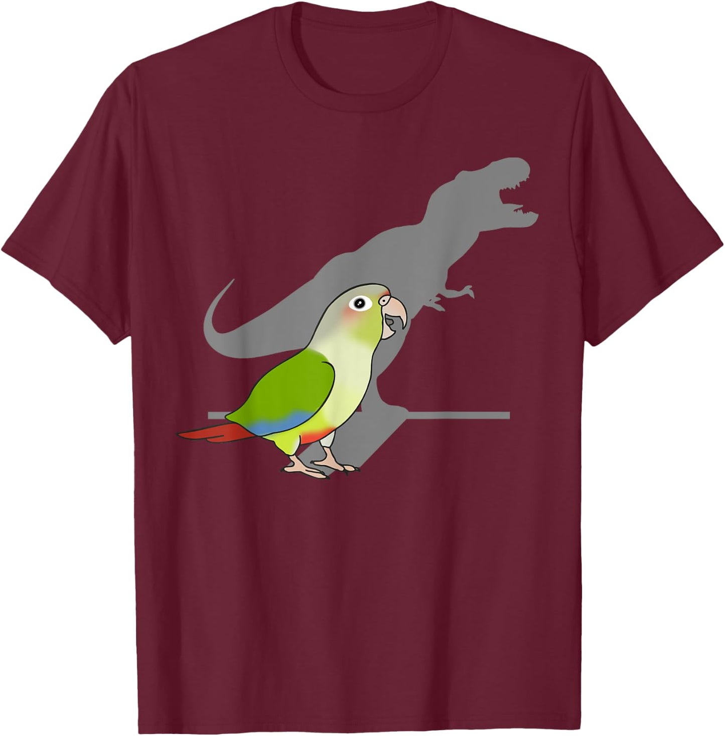 Funny T-rex Cinnamon Conure, Dinosaur Parrot, Birb memes T-Shirt - T-Shirt | Maroon