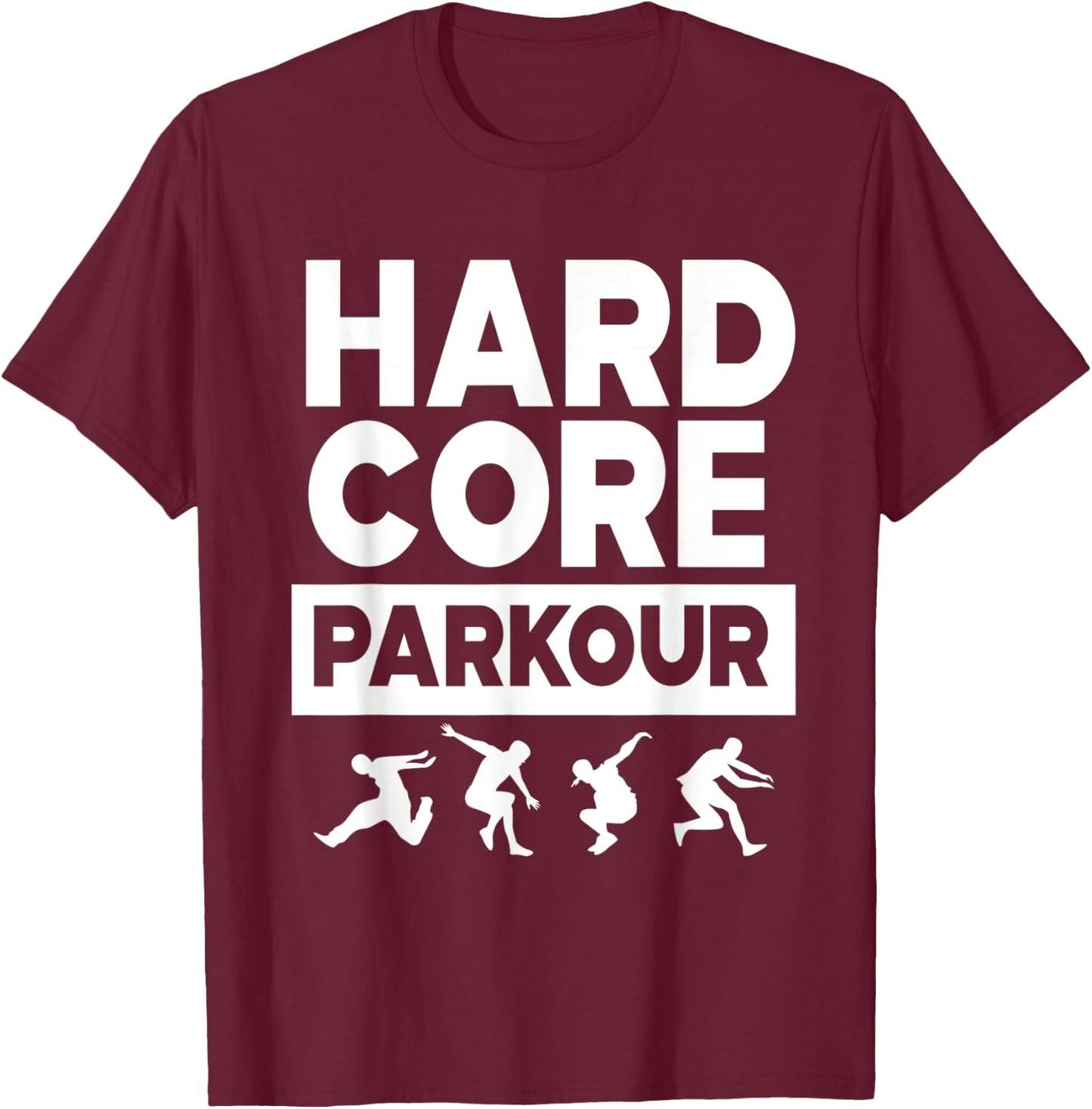 Hard Core Parkour For Boys T-Shirt - T-Shirt | Maroon