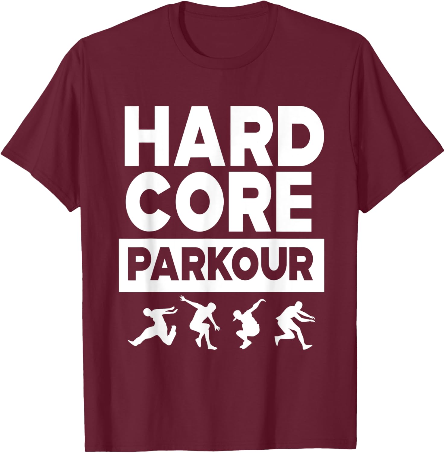 Hard Core Parkour For Boys T-Shirt - T-Shirt | Maroon