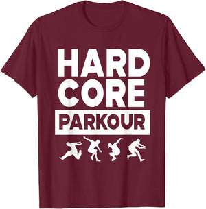 Hard Core Parkour For Boys T-Shirt - T-Shirt | Maroon