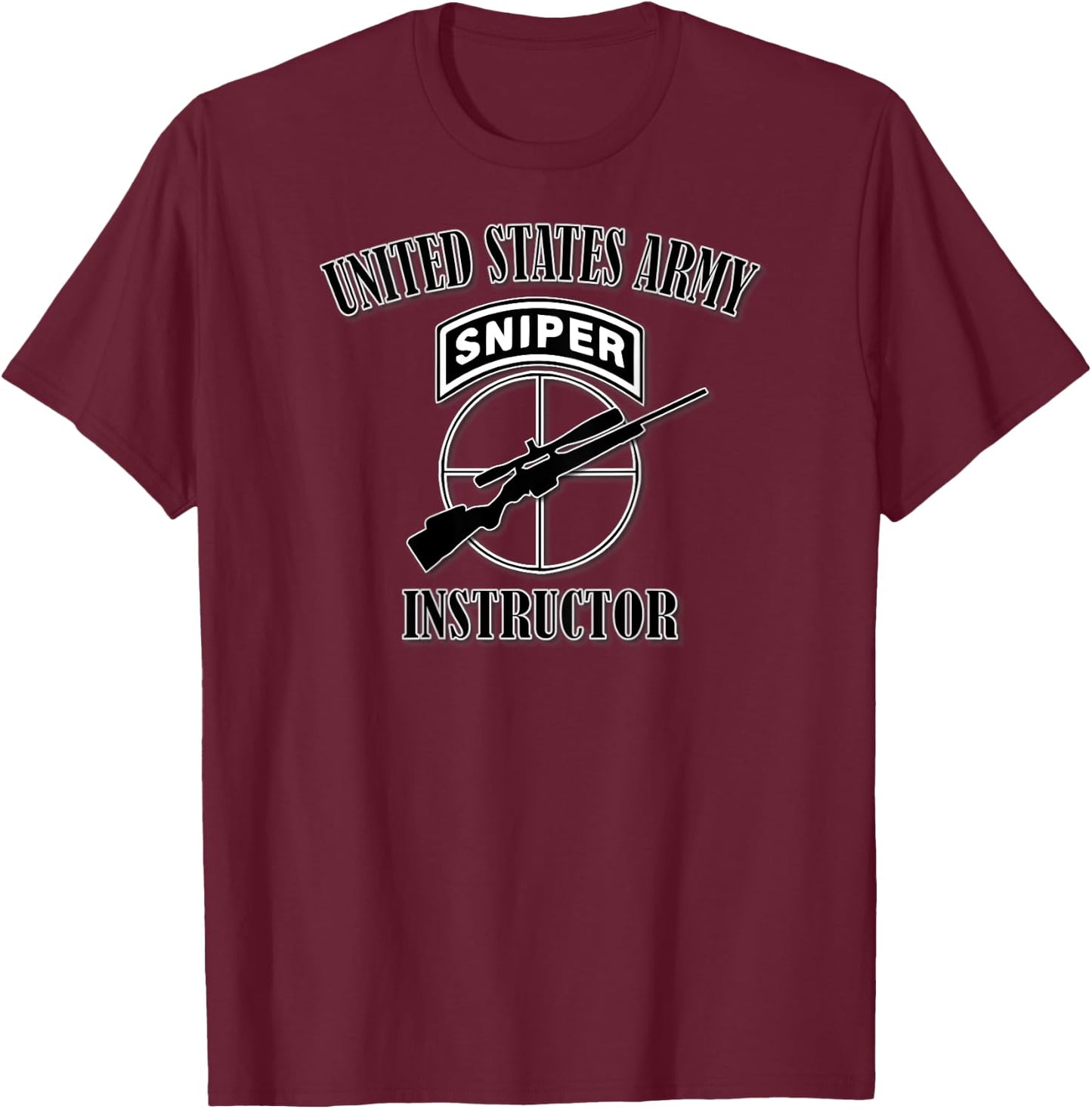 U.S. Army Sniper Instructor (Back Design) T-Shirt - T-Shirt | Maroon
