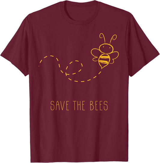 Save The Bees - Nature Bee - Honey Beekeper Beekeeping T-Shirt - T-Shirt | Maroon