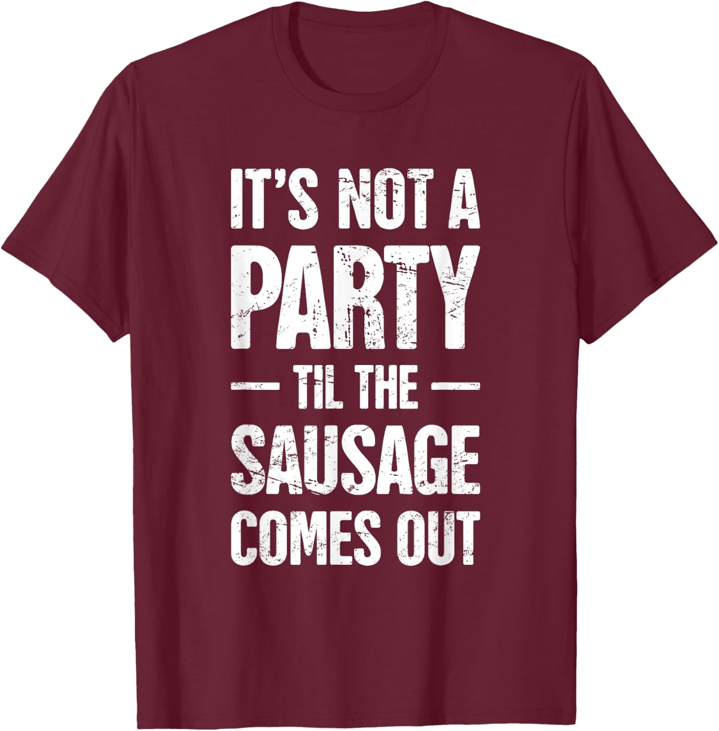 Smoked Meats / Distressed Funny Sausage Making T-Shirt - T-Shirt | Maroon