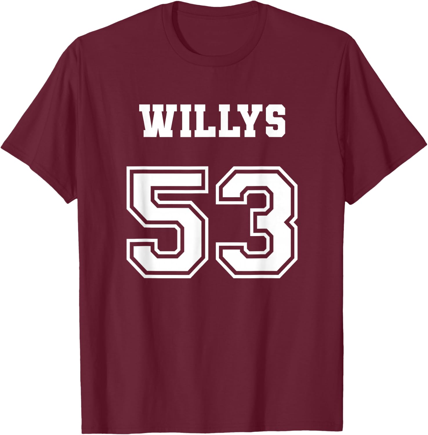 Jersey Style 53 1953 Willys 4x4 Vintage MB Army Truck Car T-Shirt - T-Shirt | Maroon