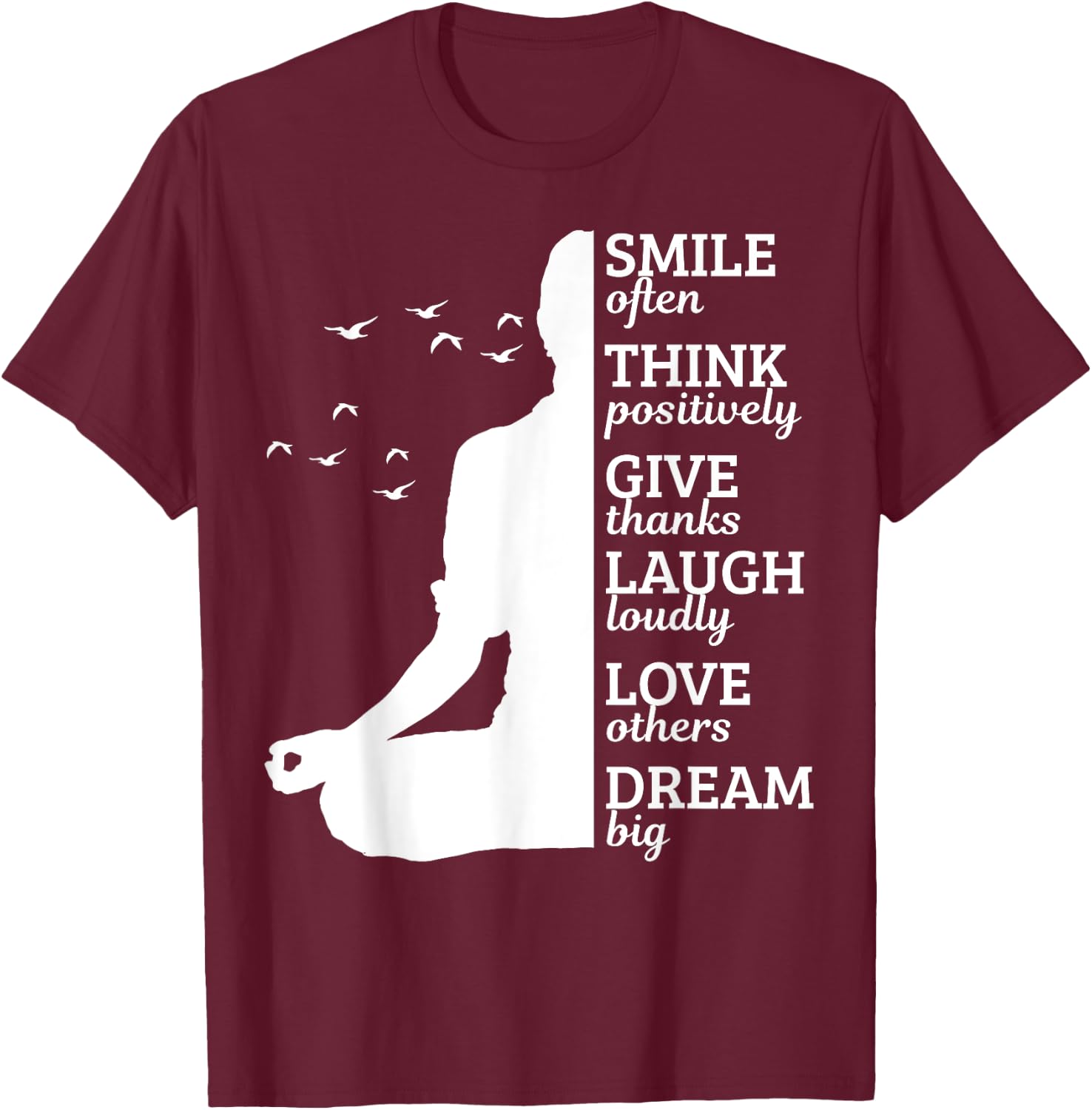 Yoga Apparel Co. Meditation Yoga Buddhism Spiritual Saying Gift T-Shirt - T-Shirt | Maroon