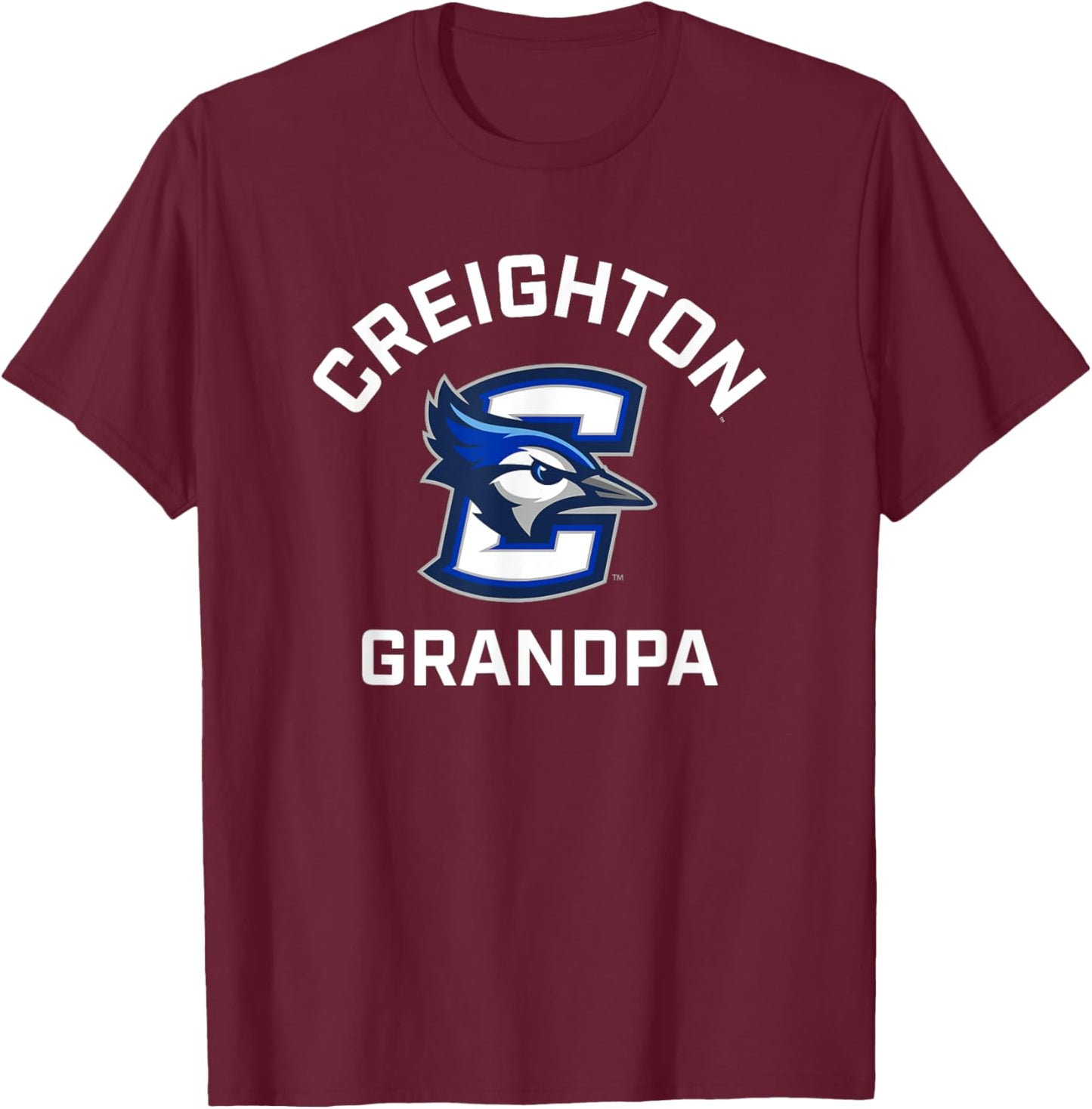 Creighton University Bluejays Arched Grandpa T-Shirt - T-Shirt | Maroon