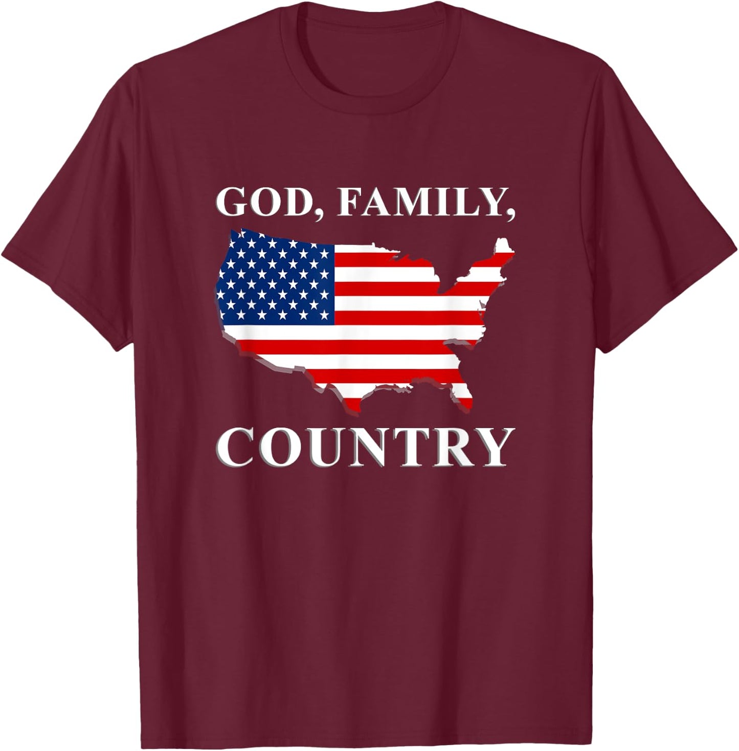 God Family Country US Flag Jesus Christ Holy Bible Prayer T-Shirt - T-Shirt | Maroon