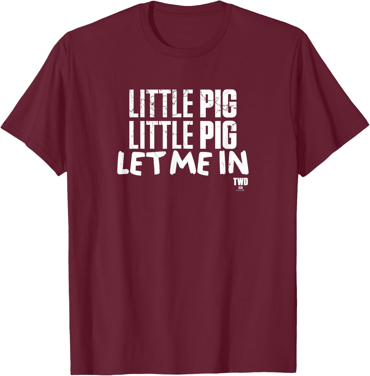 The Walking Dead Negan Little Pig T-Shirt - T-Shirt | Maroon