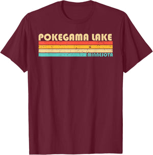 POKEGAMA LAKE MINNESOTA Funny Fishing Camping Summer T-Shirt - T-Shirt | Maroon