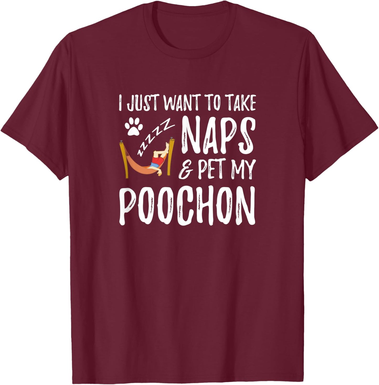 Poochon Mom Nap Funny Dog Mom Gift Men Women T-Shirt - T-Shirt | Maroon