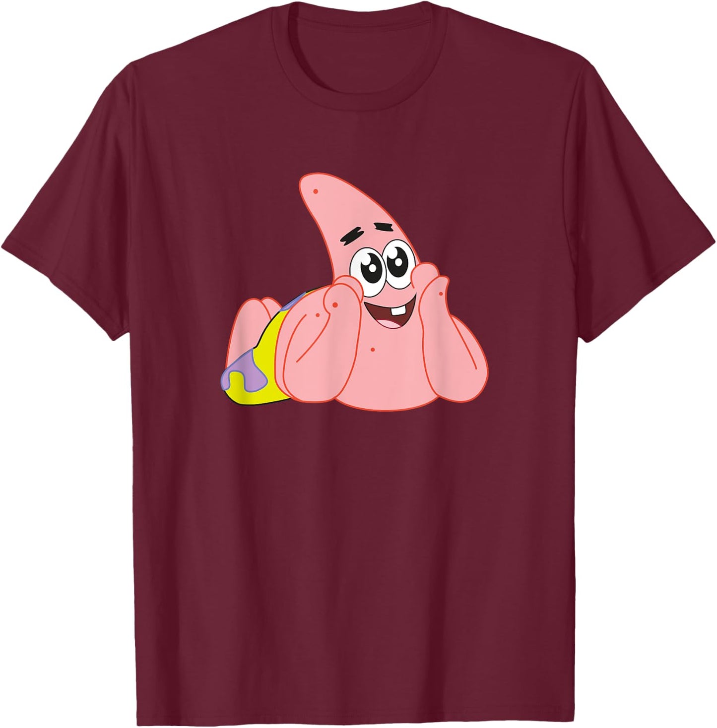 Mademark x SpongeBob SquarePants - Patrick Star - Feelin' Cute T-Shirt - T-Shirt | Maroon