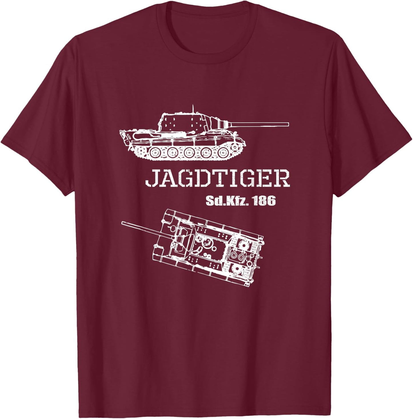 Tank destroyer Jagd Tiger Sd.Kfz. 186 German Wehrmacht WW 2 T-Shirt - T-Shirt | Maroon