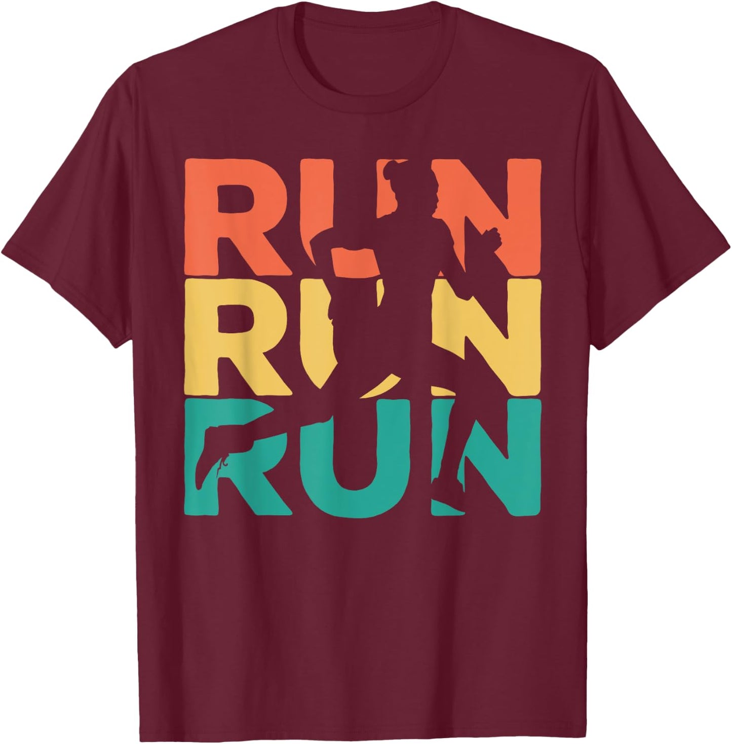 Retro Vintage Running Gift Runners T-Shirt - T-Shirt | Maroon