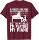 Funny Piano Art Women Music Keyboard Piano Lovers T-Shirt - T-Shirt | Maroon