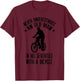 Never Underestimate Old Man In His Seventies With A Bicycle T-Shirt - T-Shirt | Maroon