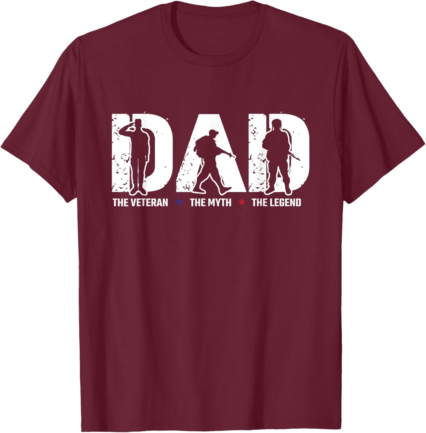 Veteran Dad The Myth Legend Cool Father's Day Military Gifts T-Shirt - T-Shirt | Maroon