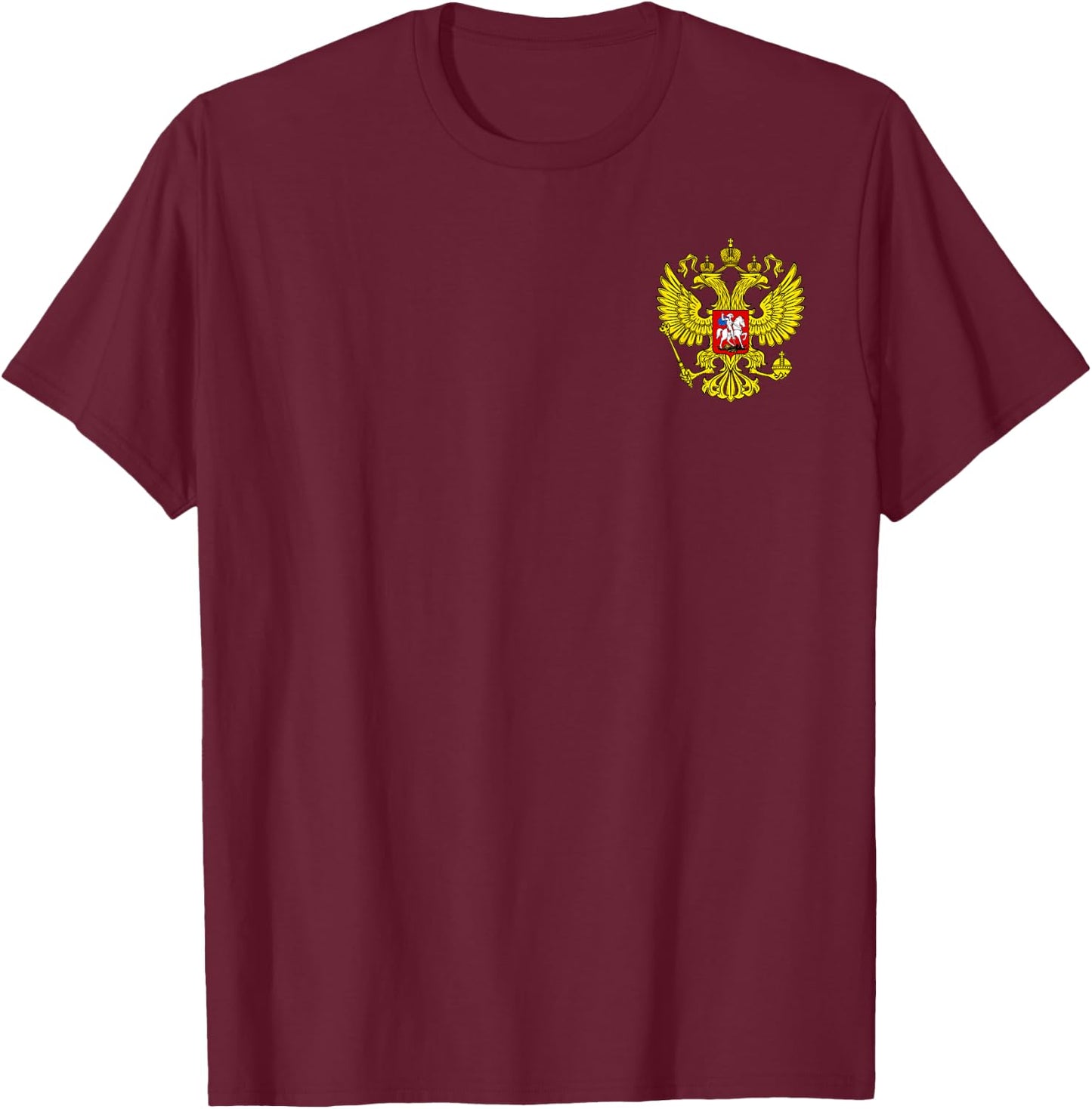 Russian Eagle Design Soviet Union CCCP USSR Slavic Russia T-Shirt - T-Shirt | Maroon