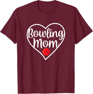Bowling Mom Bowling Team Players Sports Mom Bowler T-Shirt - T-Shirt | Maroon