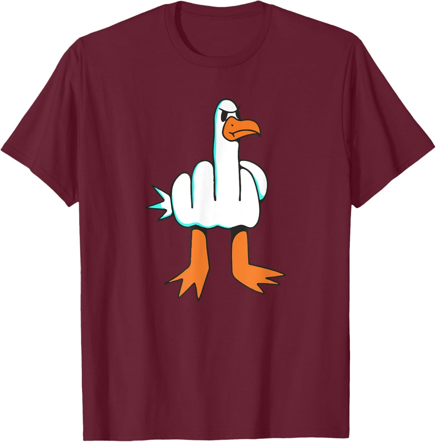 Funny Rude Seagull Bird Humor Memes T-Shirt - T-Shirt | Maroon