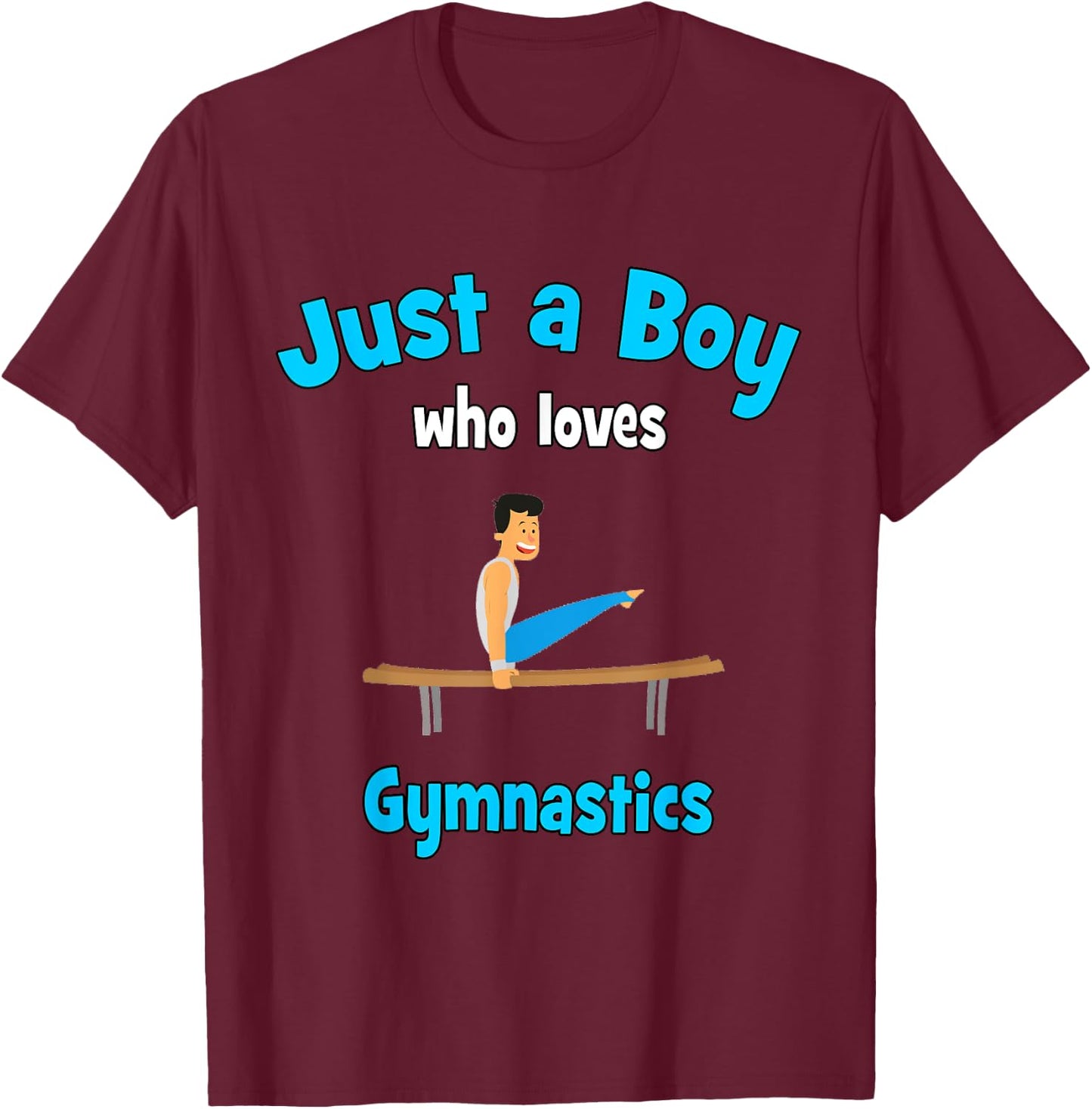Gymnastics Shirt for Boys | Children's Gymnastics T-Shirt - T-Shirt | Maroon