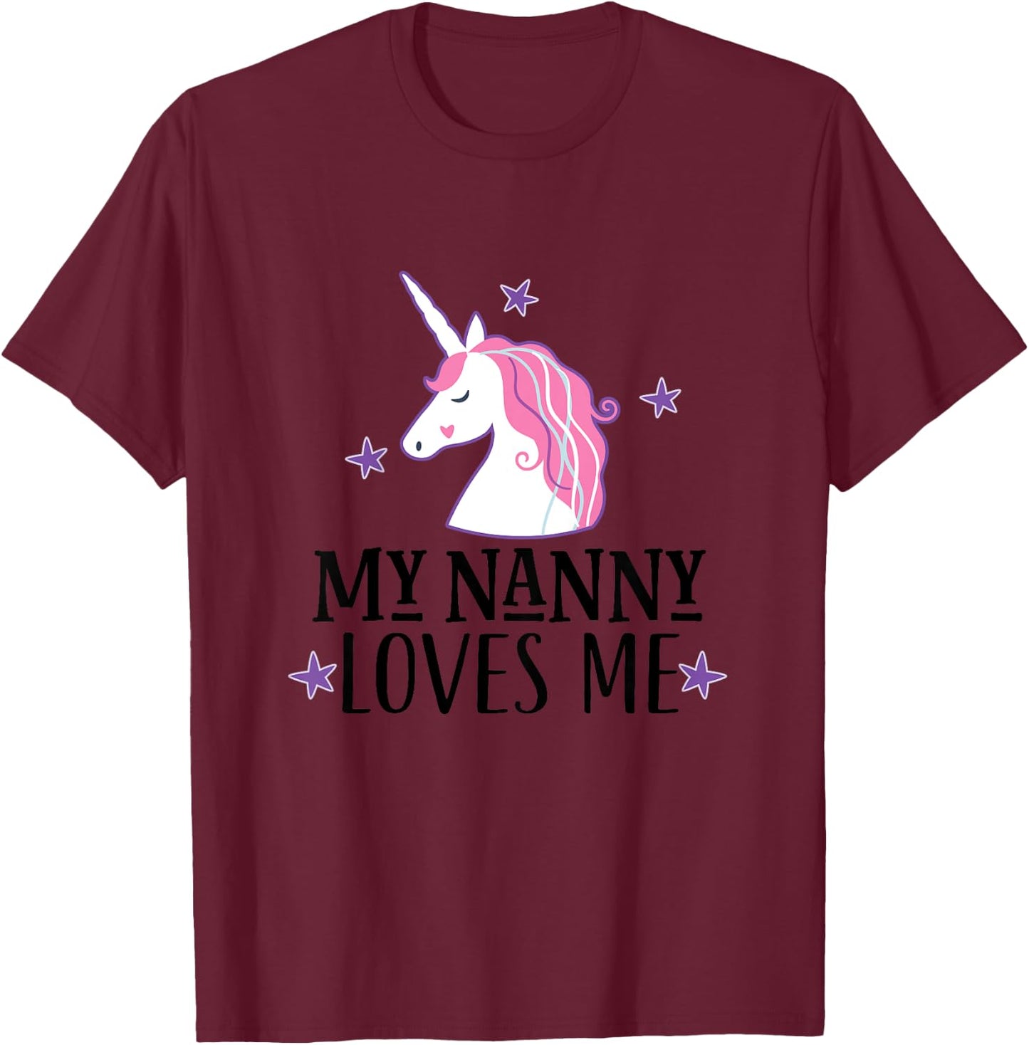 My Nanny Loves Me Unicorn Granddaughter T-Shirt - T-Shirt | Maroon