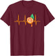 Orange Juice Heartbeat Funny EKG Citrus Gift Men Women Kids T-Shirt - T-Shirt | Maroon