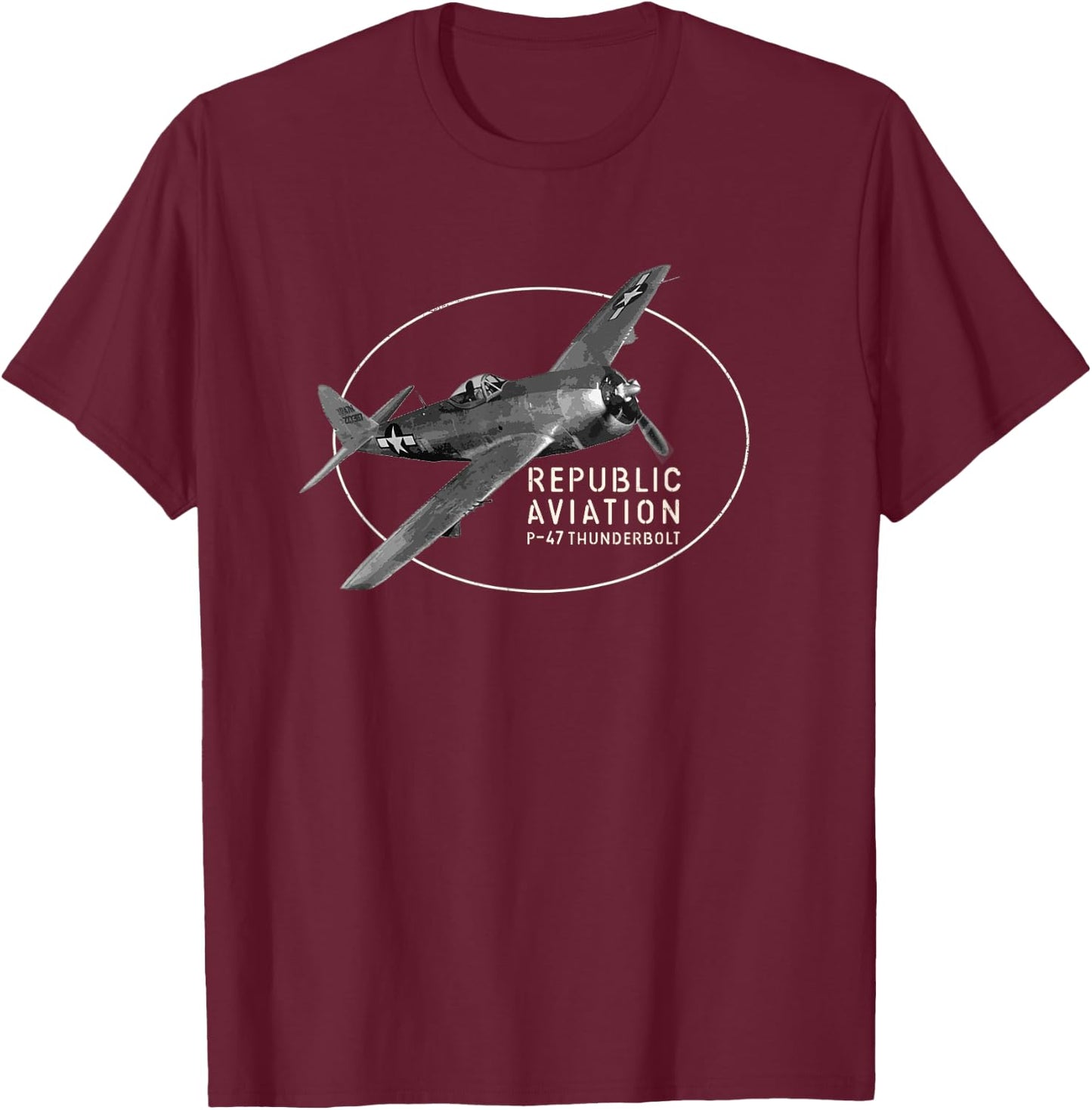 Republic P-47 Thunderbolt Jug WW2 fighter aircraft T-Shirt - T-Shirt | Maroon