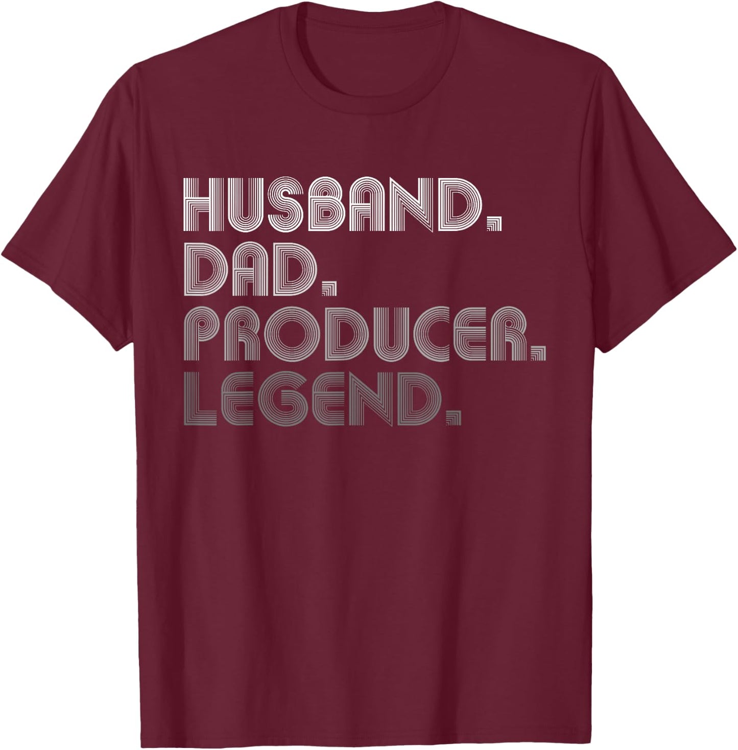 Husband Dad Producer Funny Film Music Production T-Shirt - T-Shirt | Maroon