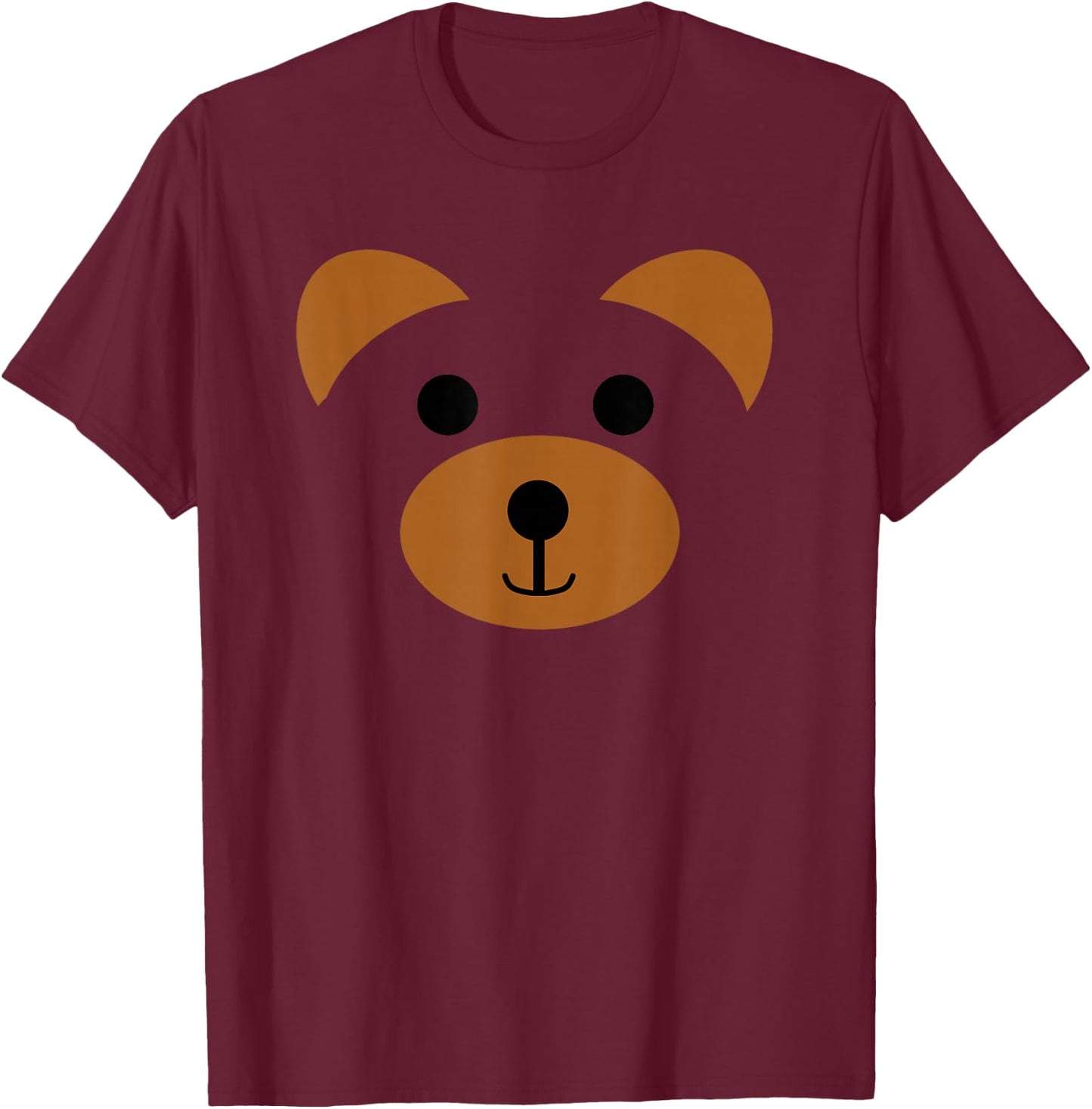 Bear Face Halloween Costume Brown Animal Bear T-Shirt - T-Shirt | Maroon