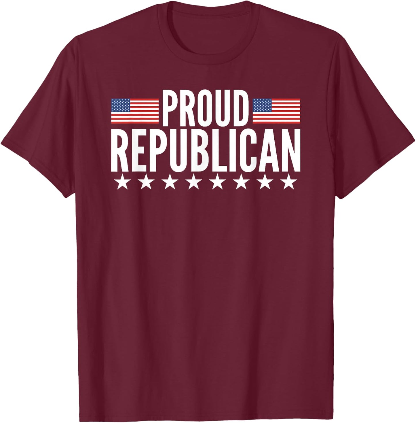 Proud Republican American Flag T-Shirt - T-Shirt | Maroon