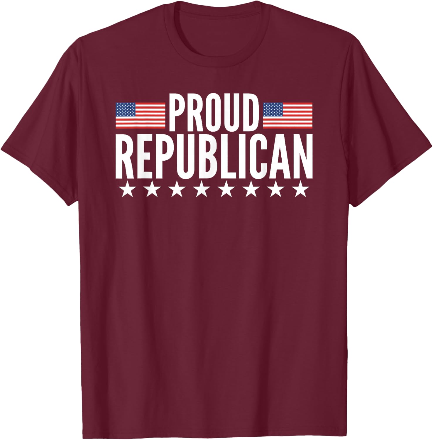 Proud Republican American Flag T-Shirt - T-Shirt | Maroon