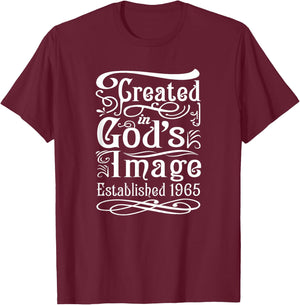 60 Year Old Christian: Jesus and God 1965 60th Birthday T-Shirt - T-Shirt | Maroon